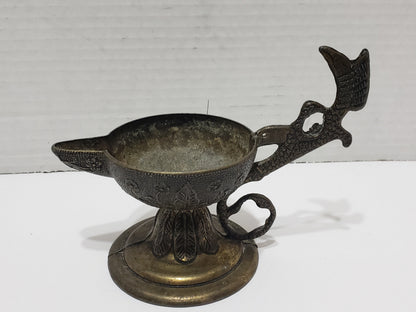 Antique Brass Oil Lamp/Incense Holder/Decanter/Candle Holder - 1950s