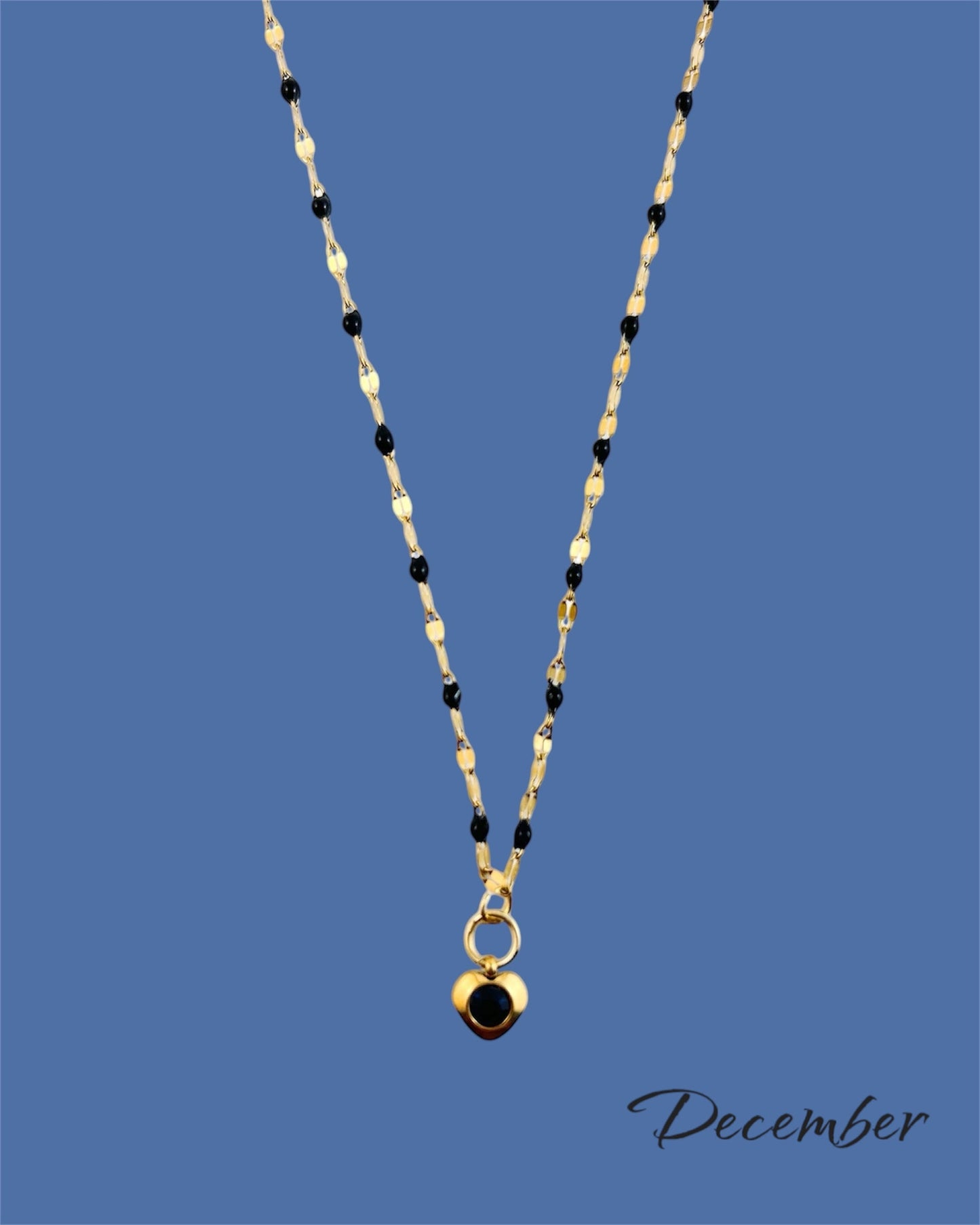 Heart Stone Necklaces in gold - various birthstone colours