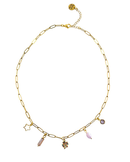 Four Leaf Clover Charm Necklace - Gold