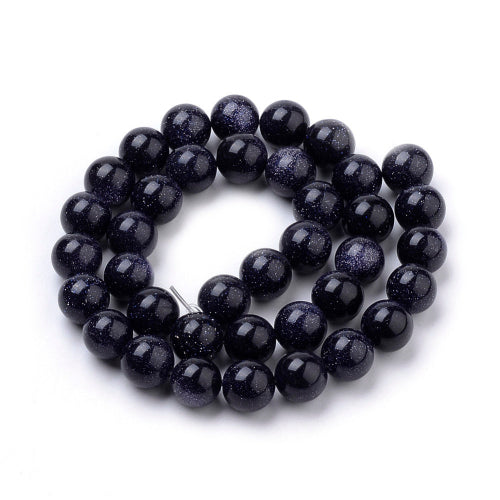 Blue Goldstone Glass Bead