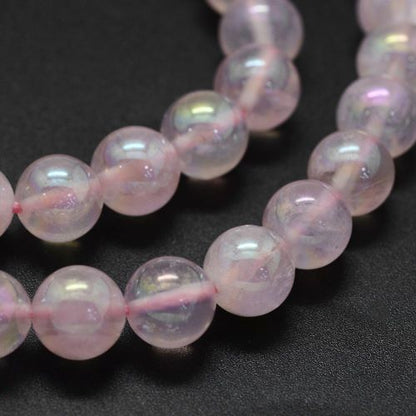 Aura Rose Quartz Gemstone Beads