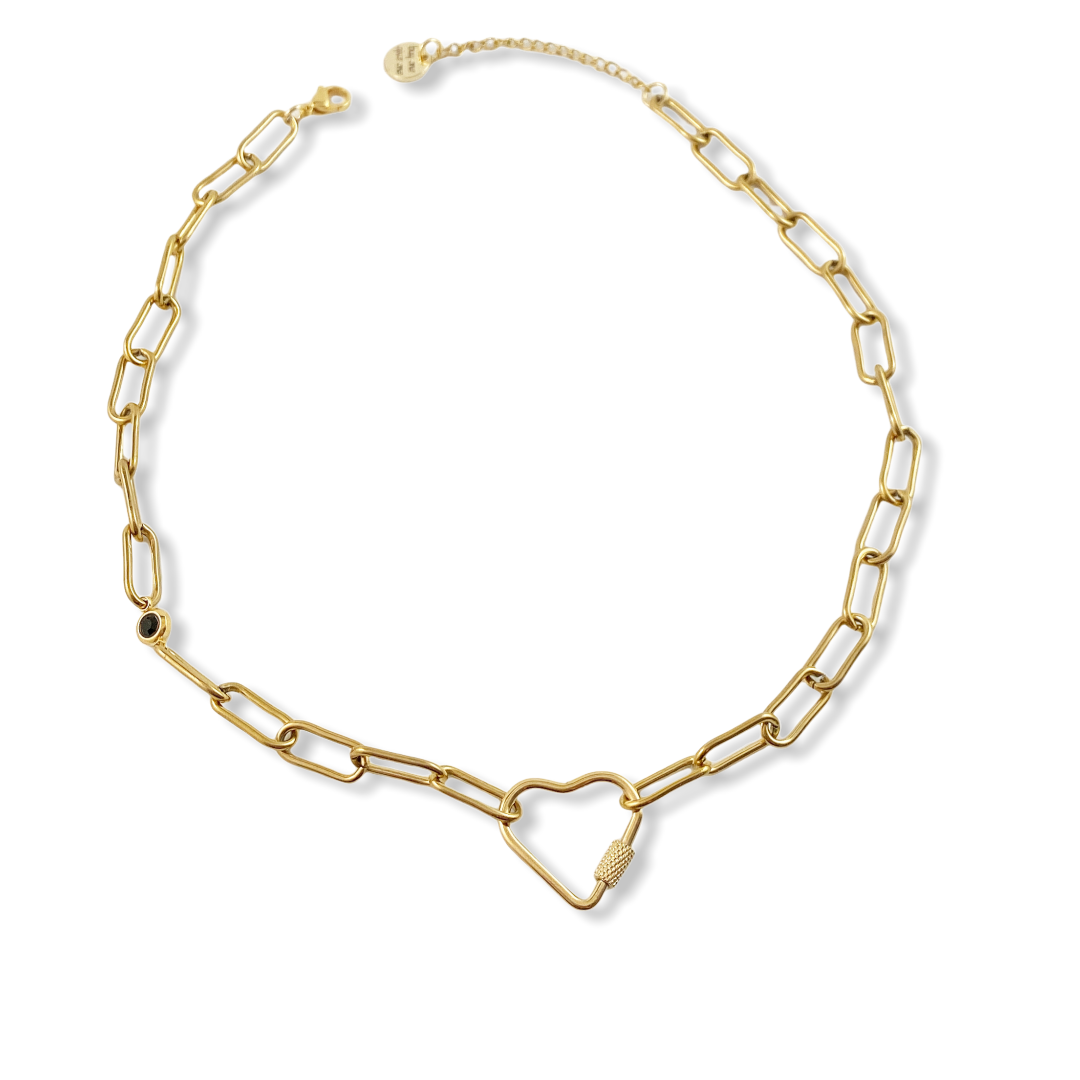 Gold Heart and Lock Set