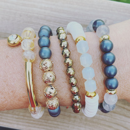Citrine Gold Banded Bracelet