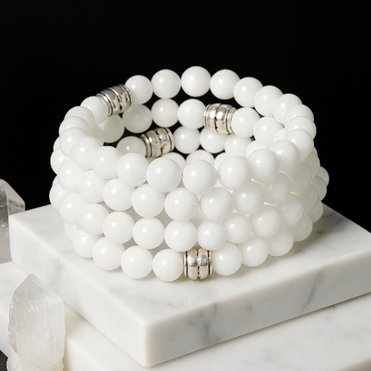 White Jade Gemstone Bracelet